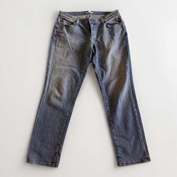 Eileen Fisher Jeans Women's 8P Organic Cotton Straight Blue Denim Stretch $198 - Picture 1 of 8